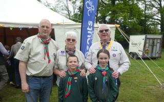 Steve, Val and Bill Butcher with their cub scouts William and Darcy