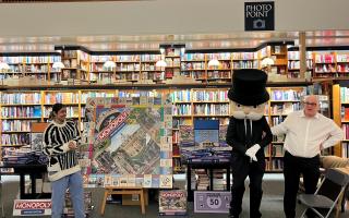 Mr Monopoly helped launch the new game at Blackwell's.