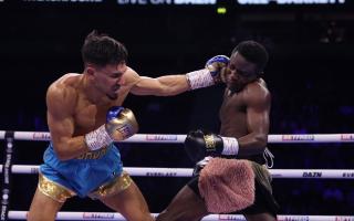 Jordan Flynn (left) beat Tanzanian boxer Tampela Maharusi