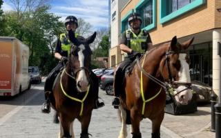The officers on patrol in Bicester town centre