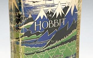 An old copy of The Hobbit by J R R Tolkien.