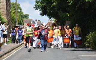 Witney Pride crowds marched through the streets.