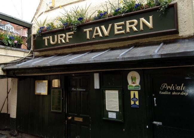 The Turf Tavern, hidden away in Bath Place, off Holywell Street, has a rich history.