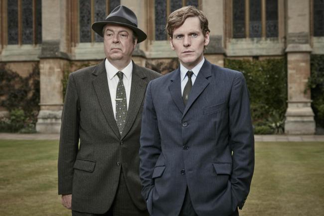 Roger Allam, who plays DI Fred Thursday, and Shaun Evans, who plays DC Endeavour Morse