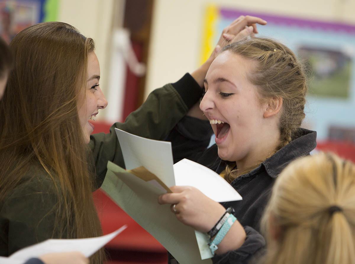 Pictures from around Oxfordshire of student receiving their A Level results, Fitzharris School, Abingdon.