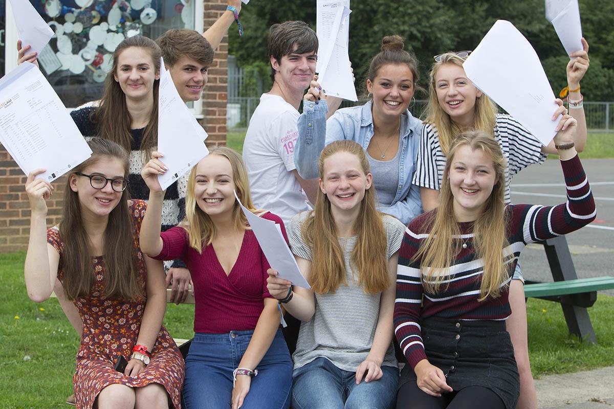 Pictures from around Oxfordshire of student receiving their A Level results, Larkmead School, Abingdon