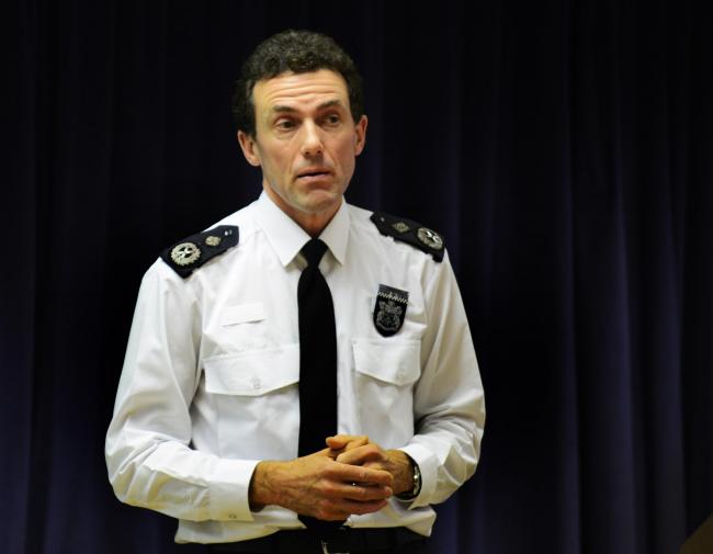 Job name: police buildings.PictureSales Ref: OX70364. police briefing on what they are going to do with stations and other buildings they own. .Deputy Chief Constable Francis Habgood presents the info...Catchline: police buildings.Length: lead.Contact: Re
