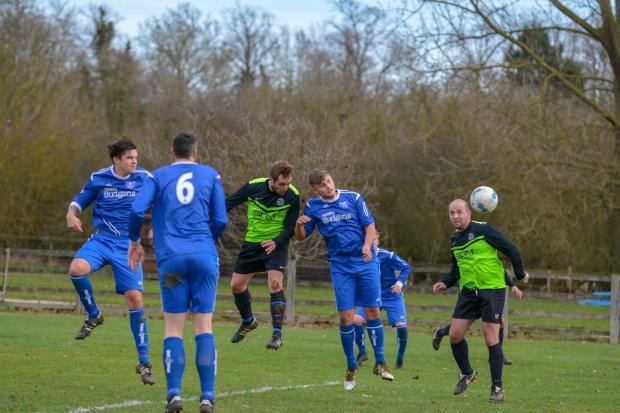 Cropredy (in green) in action in the Oxfordshire Senior League Picture: Cropredy FC