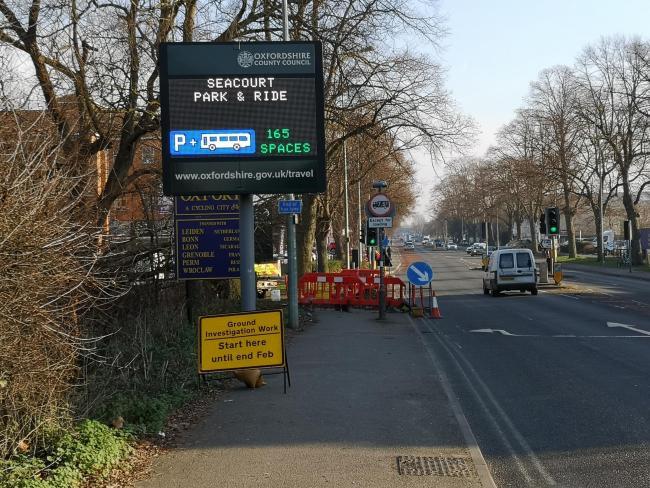 A sign for Seacourt park & ride